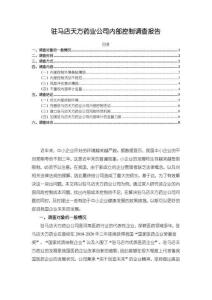 【《駐馬店天方藥業公司內部控制調查報告》5500字】