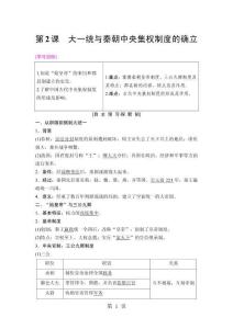18-19 第1單元 第2課　大一統與秦朝中央集權制度的確立