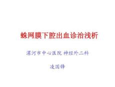 蛛网膜下腔出血课件