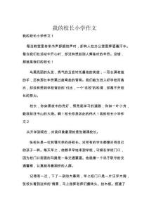我的校长小学作文