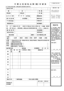 中国公民因私出国申请表