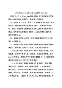 2025年講政治有信念專題研討情況匯報