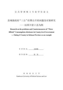 縣域級政府“三公”經費公開的問題及對策研究——以四川省Z縣為例