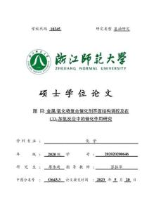 金屬_氧化物復(fù)合催化劑界面結(jié)構(gòu)調(diào)控及在CO2加氫反應(yīng)中的催化作用研究