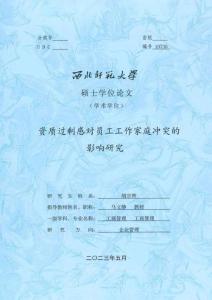 資質過剩感對員工工作家庭沖突的影響研究