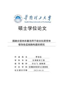 膜融合型納米囊泡用于嵌合抗原受體修飾免疫細胞構建的研究