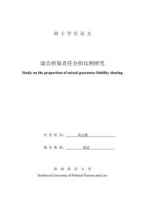 混合擔保責任分擔比例研究