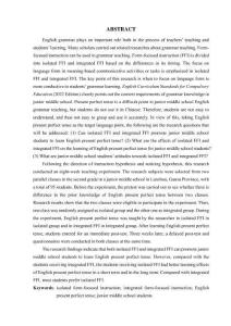 分離型和融入型形式聚焦教學對初中生英語現在完成時學習的影響研究