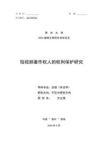 短視頻著作權(quán)人的權(quán)利保護研究