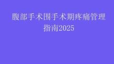 腹部手术围手术期疼痛管理指南2025