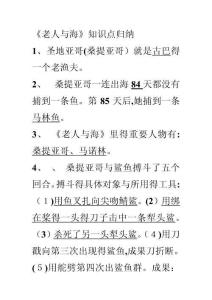老人與海 知識點歸納