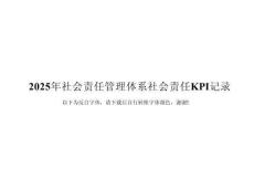 （推薦！）2025年社會責任管理體系社會責任KPI記錄