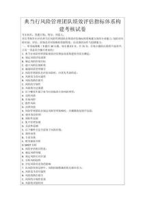 典當行風險管理團隊績效評估指標體系構(gòu)建考核試卷