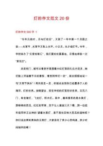 燈的作文范文20份
