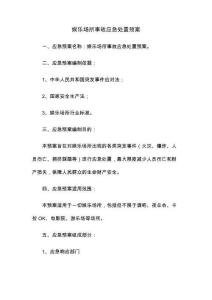 娛樂場所事故應急處置預案