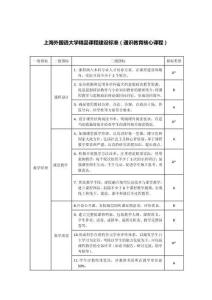 上海外國語大學精品課程建設標準（通識教育核心課程）