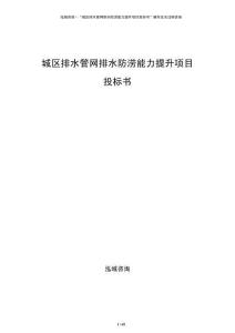 城區(qū)排水管網排水防澇能力提升項目投標書