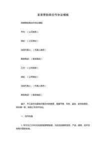 首席贊助商合作協議模板