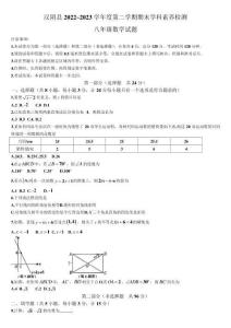 【初二數(shù)學(xué)】陜西省安康市漢陰縣2022-2023學(xué)年八年級(jí)下學(xué)期期末考試試卷(含答案)