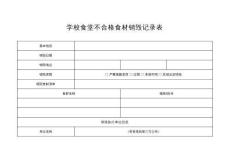 學校食堂不合格食材銷毀記錄表
