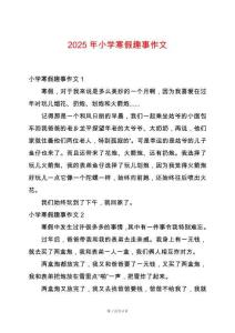 2025年小學寒假趣事作文