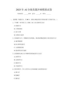 2025年AI分級真題沖刺模擬試卷