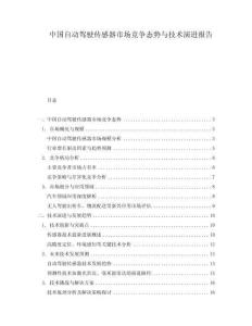 中國自動(dòng)駕駛傳感器市場(chǎng)競(jìng)爭(zhēng)態(tài)勢(shì)與技術(shù)演進(jìn)報(bào)告