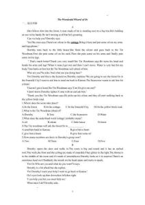 英語名著黑布林閱讀精選試題《綠野仙蹤》