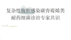 復(fù)雜性腹腔感染碳青霉烯類耐藥細(xì)菌診治專家共識(shí)2026