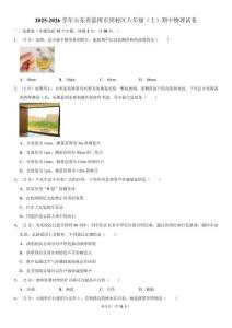 山東省淄博市周村區(qū)2025-2026學年八年級（上）期中物理試卷（含答案）