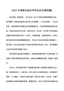 2023年销售总监的年终总结(合集四篇)