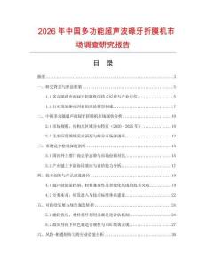 2026年中国多功能超声波碌牙折膜机市场调查研究报告