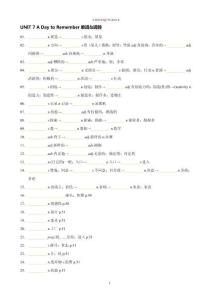 2024新人教版英語七年級下UNIT 7單詞詞轉默寫單（含答案）