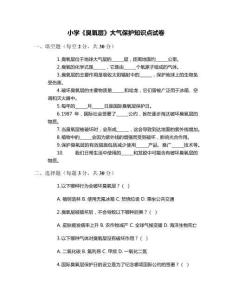 小學(xué)《臭氧層》大氣保護(hù)知識(shí)點(diǎn)試卷