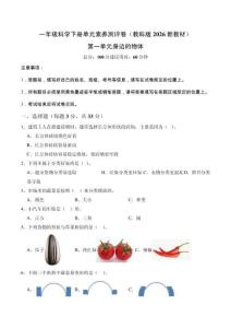 科學一下第一單元 身邊的物體 單元測試（教科版2026新教材）