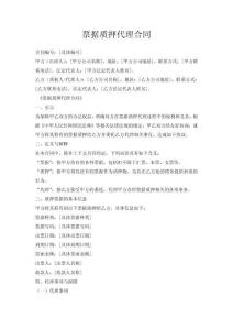 票據(jù)質(zhì)押代理合同