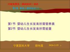 22版育嬰員基礎知識培訓：第5章 嬰幼兒營養知識（1）