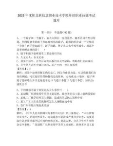 2025年沈陽北軟信息職業(yè)技術(shù)學(xué)院單招職業(yè)技能考試題庫附答案