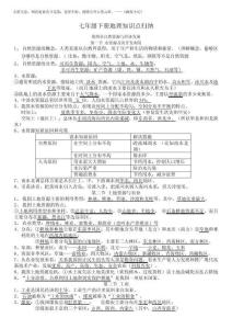 2025年中圖版地理七年級下冊期中知識點歸納總結