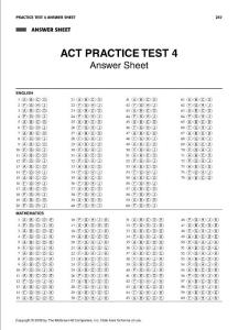 ACT全真模擬試題含答案高清版（八）