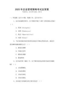 2025年企業(yè)管理策略考試及答案
