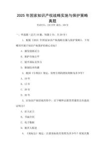 2025年國家知識(shí)產(chǎn)權(quán)戰(zhàn)略實(shí)施與保護(hù)策略真題