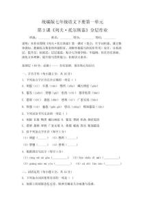 统编版七年级语文下册第一单元第3课《列夫·托尔斯泰》分层作业