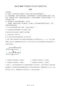 2022年高考物理試卷（湖南）（空白卷）(1)(1)