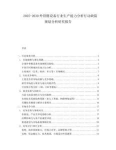 2025-2030外骨骼设备行业生产能力分析行动缺陷规划分析研究报告