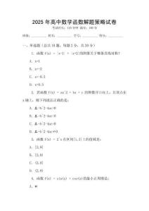 2025年高中數學函數解題策略試卷