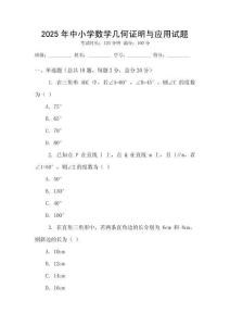 2025年中小學數學幾何證明與應用試題