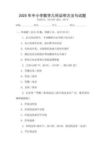 2025年中小學數學幾何證明方法與試題
