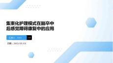 集束化護(hù)理模式在腦卒中后感覺(jué)障礙康復(fù)中的應(yīng)用