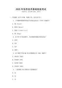 2025年信息技術(shù)基礎(chǔ)技能考試